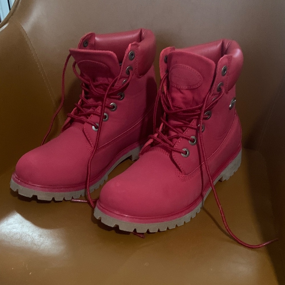 Lug Red Combat Boots